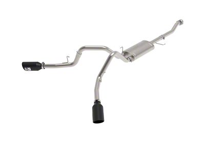 AFE Vulcan Series 3-Inch Dual Exhaust System with Black Tips; Side Exit (21-24 5.0L F-150, Excluding Tremor)