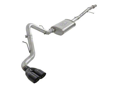 AFE Vulcan Series 3-Inch Single Exhaust System with Black Tips; Side Exit (19-24 5.3L Sierra 1500)