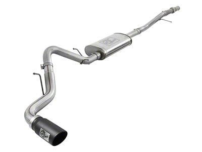 AFE Apollo GT Series Single Exhaust System with Black Tip; Side Exit (19-24 5.3L Silverado 1500)