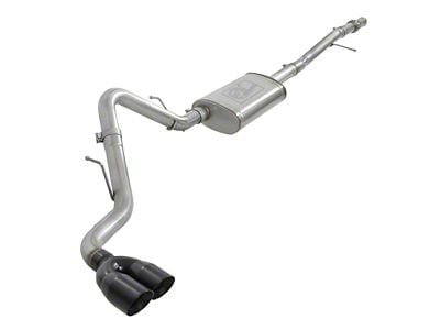 AFE Vulcan Series 3-Inch Single Exhaust System with Black Tips; Side Exit (19-24 5.3L Silverado 1500)