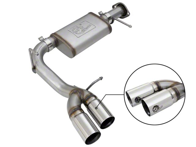 AFE Rebel Series 3-Inch Single Exhaust System with Polished Tips; Middle Side Exit (17-22 3.6L Canyon)