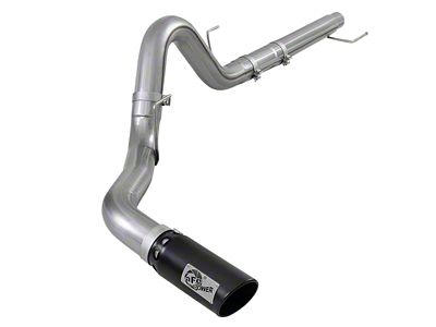 AFE Large Bore-HD 4-Inch DPF-Back Single Exhaust System with Black Tip; Side Exit (18-20 3.0L Powerstroke F-150)