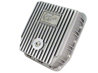 AFE Street Series Transmission Pan with Machined Fins; Raw; AODE/4R70W (97-08 V8 F-150)