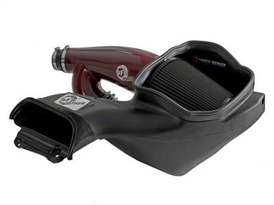 AFE Track Series Cold Air Intake with Pro 5R Oiled Filter; Red Kevlar Carbon Fiber (17-25 3.5L EcoBoost F-150)