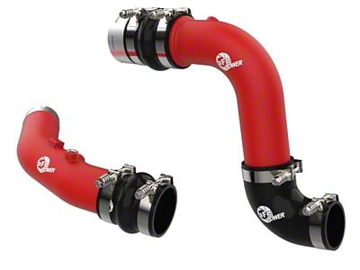 AFE BladeRunner 3-Inch Hot and Cold Charge Pipe Kit; Red (23-24 6.7L PowerStroke F-250 Super Duty)