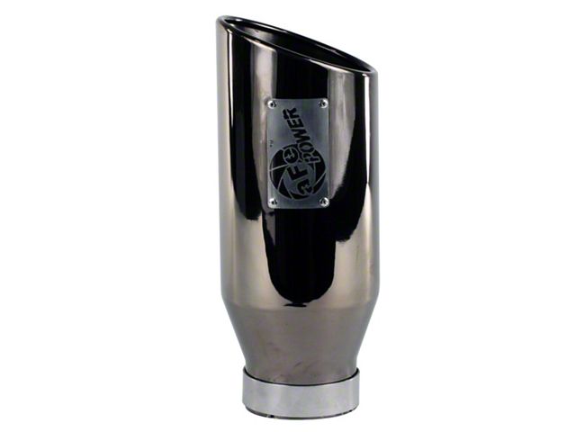 AFE MACH Force-XP 409 Stainless Steel Exhaust Tip; 6-Inch; Black Chrome (Fits 4-Inch Tailpipe)