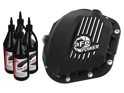 AFE Pro Series Front Differential Cover with 75w-90 Gear Oil; Black; Dana 50/60/61 (11-16 F-350 Super Duty)