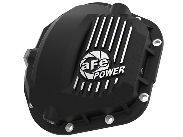 AFE Pro Series Front Differential Cover with Machined Fins; Black; Dana 50/60/61 (11-16 F-350 Super Duty)