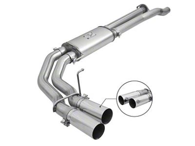 AFE Rebel Series 3-Inch Dual Exhaust System with Polished Tips; Middle Side Exit (17-20 F-150 Raptor)