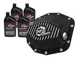 AFE Pro Series Rear Differential Cover with Machined Fins and 75w-90 Gear Oil; Black; Dana M250 Rear Axles (21-24 RAM 1500 TRX)