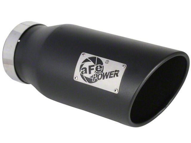 AFE MACH Force-XP 409 Stainless Steel Exhaust Tip; 7-Inch; Black (Fits 5-Inch Tailpipe)