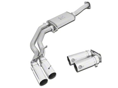 AFE Rebel Series 3 to 2.50-Inch Dual Exhaust System with Polished Tips; Middle Side Exit (15-20 2.7L EcoBoost F-150)