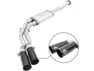 AFE Rebel Series 3 to 2.50-Inch Dual Exhaust System with Black Tips; Middle Side Exit (11-14 5.0L F-150)