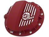 AFE Pro Series Rear Differential Cover with Machined Fins; Red; GMCH 9.5-12 (19-25 Sierra 1500)