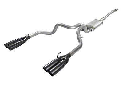 AFE Vulcan Series 3-Inch Dual Exhaust System with Black Tips; Rear Exit (19-24 5.3L Sierra 1500 w/ Factory Dual Exhaust)