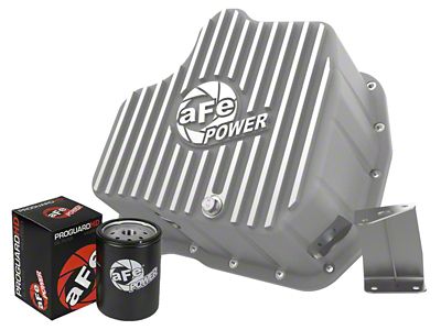 AFE Street Series Deep Engine Oil Pan with Machined Fins; Raw (07-10 6.6L Duramax Sierra 2500 HD)