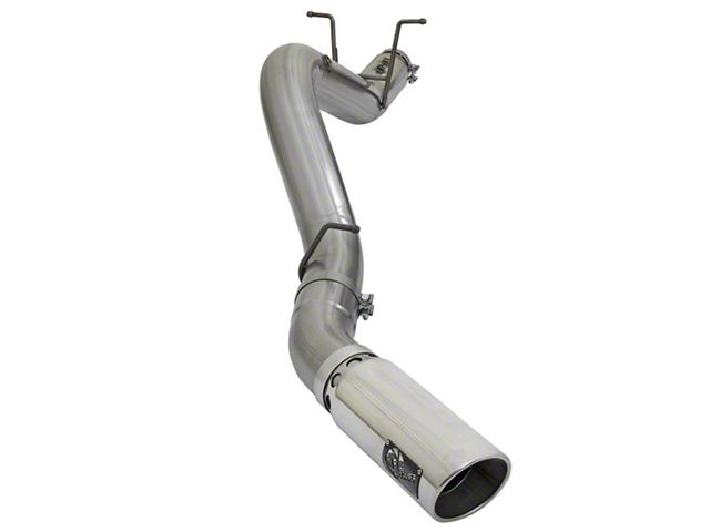 AFE Large Bore-HD 5-Inch DPF-Back Single Exhaust System with Polished Tip; Side Exit (17-19 6.6L Duramax Silverado 2500 HD)