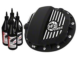 AFE Pro Series Rear Differential Cover and Gear Oil; Black with Machined Fins (19-21 V8 Tahoe)