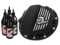 AFE Pro Series Rear Differential Cover and Gear Oil; Black with Machined Fins (19-21 V8 Yukon)