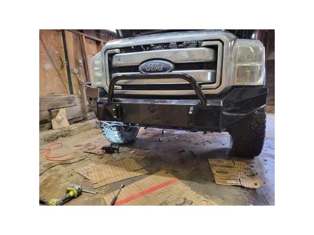 Affordable Offroad Modular Non-Winch Front Bumper with Bull Bar; Bare Metal (11-16 F-250 Super Duty)