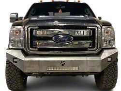 Affordable Offroad Modular Non-Winch Front Bumper with and LED Lights; Bare Metal (11-16 F-250 Super Duty)