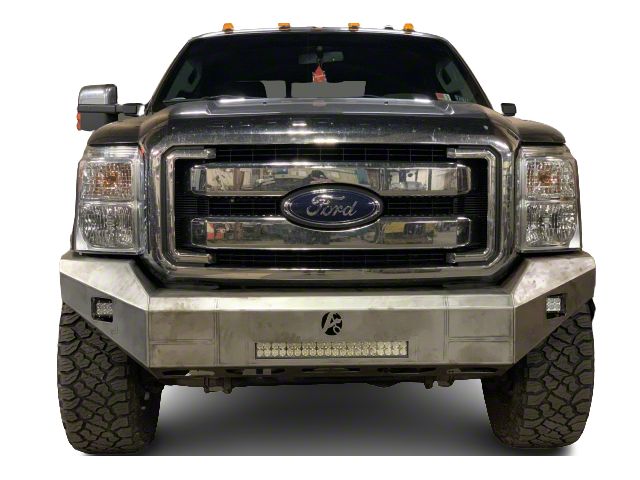 Affordable Offroad Modular Non-Winch Front Bumper with and LED Lights; Bare Metal (11-16 F-250 Super Duty)