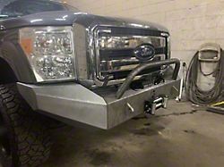 Affordable Offroad Modular Winch Front Bumper with Bull Bar; Bare Metal (11-16 F-250 Super Duty)