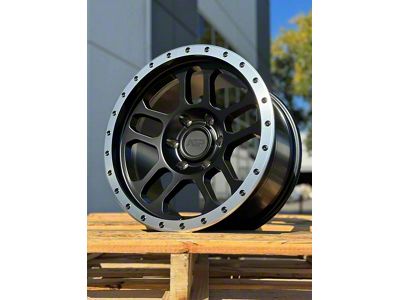 AGP Wheels Trux Matte Black with Machined Ring 6-Lug Wheel; 17x9; 1mm Offset (19-24 Silverado 1500)