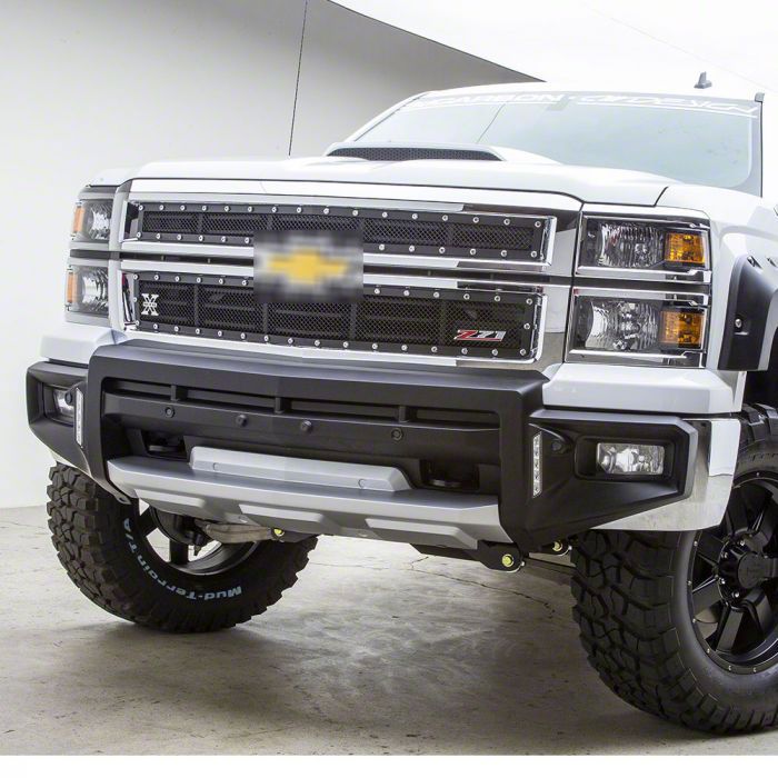 Air Design Silverado 1500 Front Bumper Guard with DRL; Satin Black ...