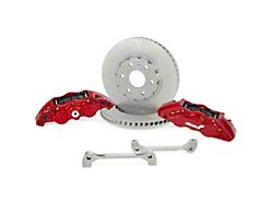 Alcon 6-Piston Front Big Brake Kit with 376x42mm Slotted Rotors; Red Calipers (21-24 RAM 1500 TRX)