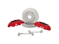 Alcon 6-Piston Front Big Brake Kit with 355x33mm Slotted Rotors; Red Calipers (19-24 Sierra 1500)