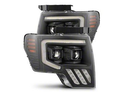 AlphaRex MK II LUXX-Series LED Projector Headlights; Black Housing; Clear Lens (09-14 F150)