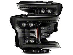 AlphaRex NOVA-Series LED Projector Headlights; Alpha Black Housing; Clear Lens (18-20 F-150 w/ Factory Halogen Headlights)