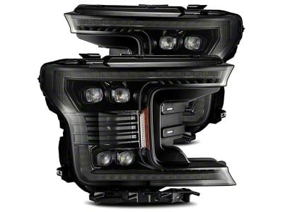 AlphaRex NOVA-Series LED Projector Headlights; Alpha Black Housing; Clear Lens (18-20 F-150 w/ Factory Halogen Headlights)