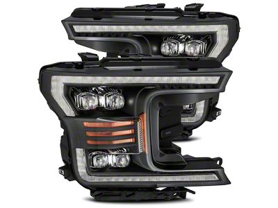 AlphaRex NOVA-Series LED Projector Headlights; Black Housing; Clear Lens (18-20 F-150 w/ Factory LED Headlights)