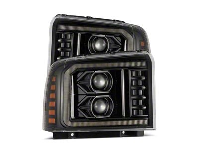 AlphaRex LUXX-Series LED Projector Headlights; Alpha Black Housing; Clear Lens (05-07 F-250 Super Duty)