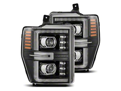 AlphaRex LUXX-Series LED Projector Headlights; Black Housing; Clear Lens (08-10 F-250 Super Duty)