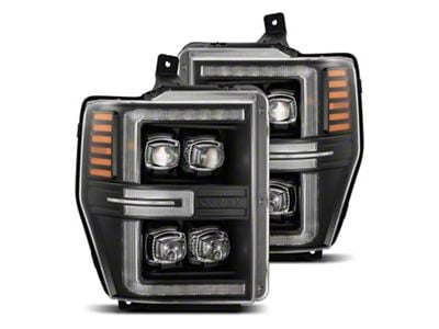 AlphaRex NOVA-Series LED Projector Headlights; Black Housing; Clear Lens (08-10 F-250 Super Duty)