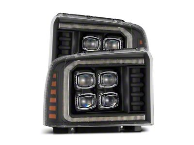 AlphaRex NOVA-Series LED Projector Headlights; Black Housing; Clear Lens (05-07 F-250 Super Duty)