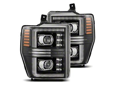 AlphaRex PRO-Series Projector Headlights; Black Housing; Clear Lens (08-10 F-250 Super Duty)