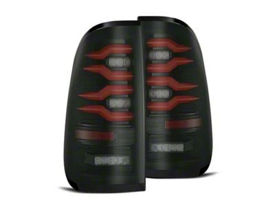 AlphaRex LUXX-Series LED Tail Lights; Black/Red Housing; Smoked Lens (11-16 F-350 Super Duty)