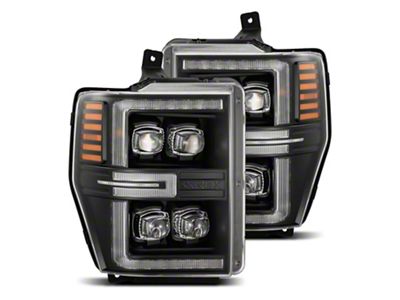 AlphaRex NOVA-Series LED Projector Headlights; Black Housing; Clear Lens (08-10 F-350 Super Duty)