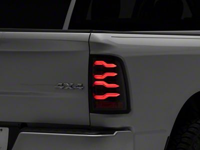 AlphaRex LUXX-Series LED Tail Lights; Alpha Black Housing; Clear Lens (09-18 RAM 1500 w/ Factory Halogen Tail Lights)