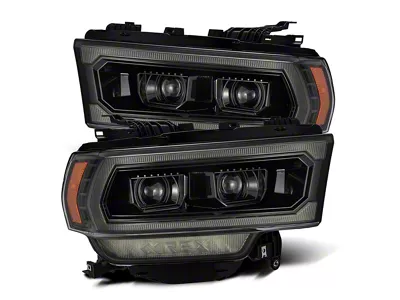 AlphaRex LUXX-Series LED Projector Headlights; Alpha Black Housing; Clear Lens (19-24 RAM 3500 w/ Factory Halogen Headlights)