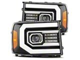 AlphaRex LUXX-Series LED Projector Headlights; Jet Black Housing; Clear Lens (07-13 Sierra 1500)