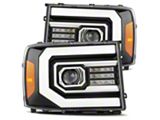 AlphaRex LUXX-Series LED Projector Headlights; Jet Black Housing; Clear Lens (07-14 Sierra 2500 HD)