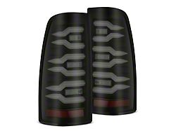 AlphaRex LUXX-Series LED Tail Lights; Black Housing; Smoked Lens (01-06 Sierra 2500 HD)