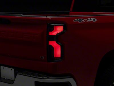 AlphaRex LUXX-Series LED Tail Lights; Alpha Black Housing; Clear Lens (19-23 Silverado 1500 w/ Factory Halogen Tail Lights)