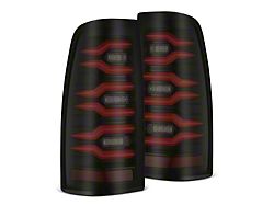 AlphaRex LUXX-Series LED Tail Lights; Black/Red Housing; Smoked Lens (99-06 Silverado 1500)