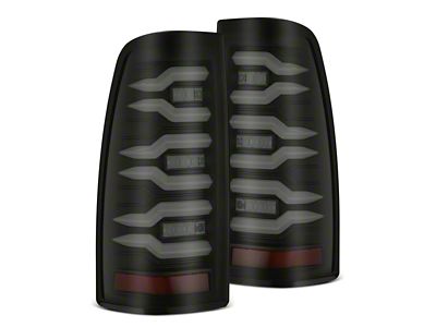 AlphaRex LUXX-Series LED Tail Lights; Black Housing; Smoked Lens (01-06 Silverado 2500 HD)